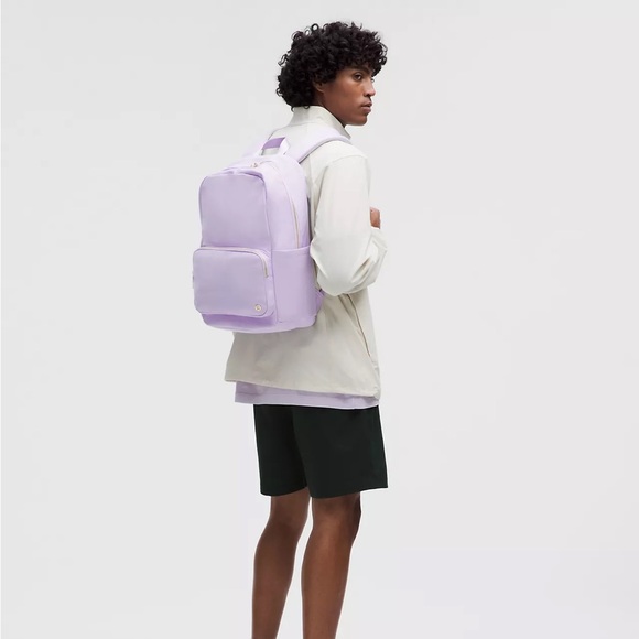 Lululemon Everywhere Backpack 22L Metal Hardware- Lavender Frost/Ocean Air/Gold